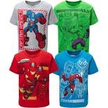 Marvel Avengers Mech Strike Spider-Man Hulk 4 Pack Graphic T-Shirts Little Kid to Big Kid