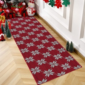 Christmas Non-Slip Rug, Washable Floor Mat for Living Room, Bedroom, Kitchen and Dining Room - 1 of 4