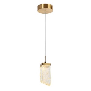 LNC Aeyilana 1-Lights 3.6" Luxury and Glam Loop Resin Integrated LED Crytal Mini Pendant  Lights, Gold - 1 of 4