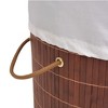 vidaXL Bamboo Laundry Bin Round Brown - 4 of 4