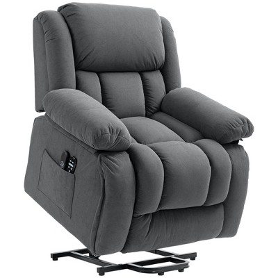 HOMCOM Vibration Massage Lift Recliner Chair for Elderly, Power Lift Chair with Remote Control, Side Pockets