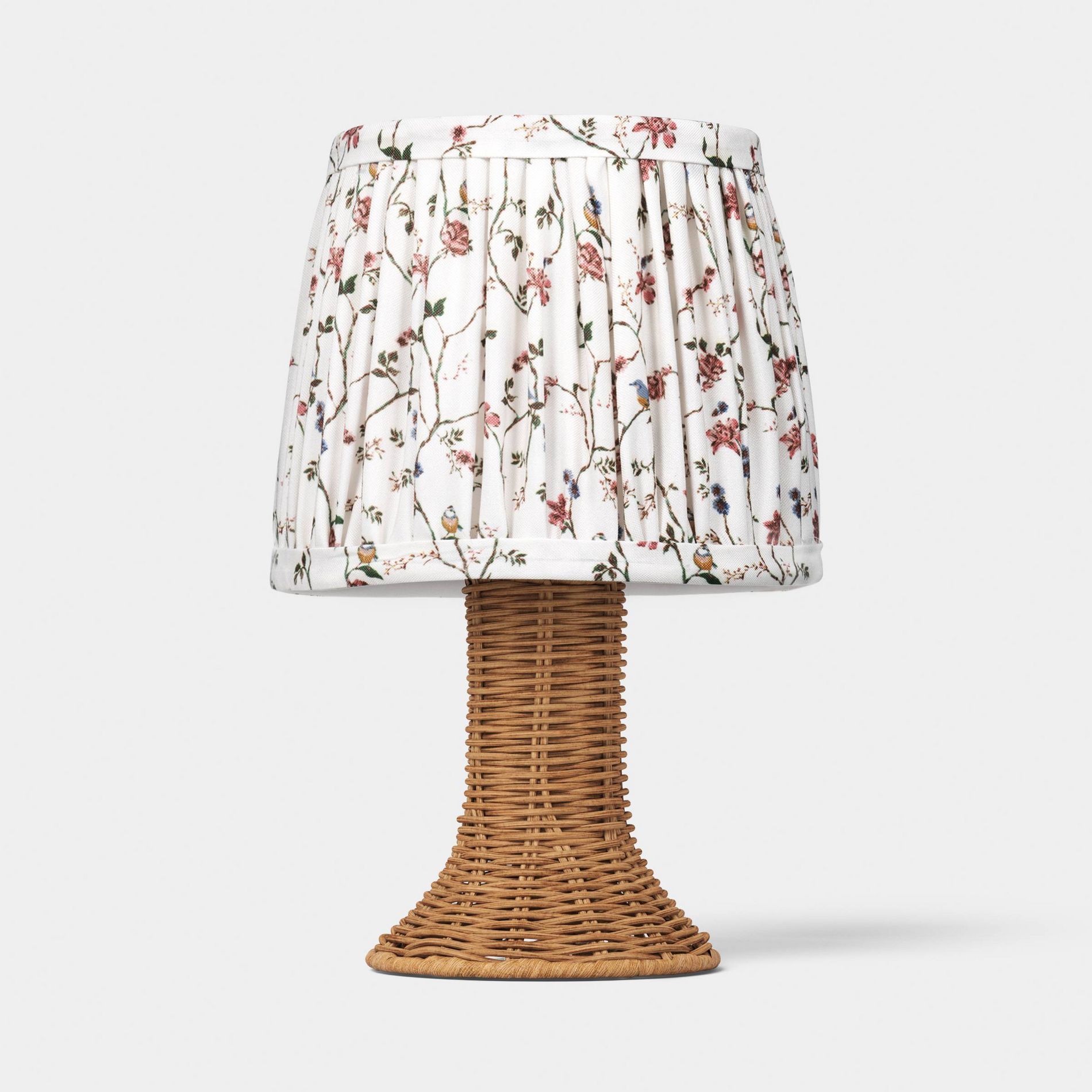 Mini Rattan and Pleated Lamp Shade Table Lamp Brown - Threshold™