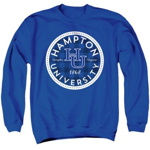 Men's Hampton University Plaid Badge Crewneck Sweatshirt - 1 of 4