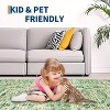 Acekool Washable Area Rug, Modern Floral Non-Slip Stain Resistant Low-Pile Carpet for Living Room Bedroom, Easy Care - 3 of 4