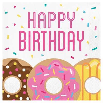 16ct Donut Time Birthday Napkins