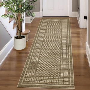 Nasitip Modern Classic Stripe Area Rug for Living Room Bedroom Dining Room,Washable Folding Stain Resistant Easy Cleaning Low Pile Soft - 1 of 4