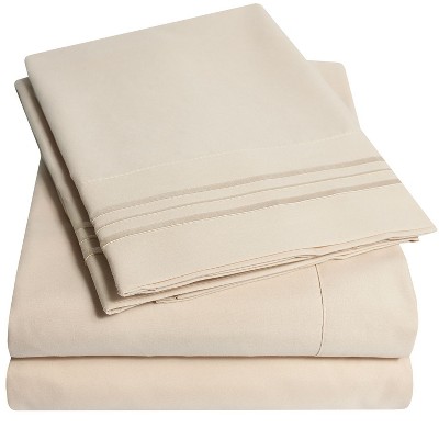 Beige Queen Ultra Soft Microfiber 4-Piece Sheet Set
