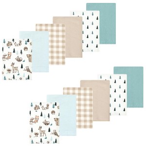 Luvable Friends Hudson Baby Flannel Burp Cloths 12pk Set - 1 of 2