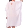 HAPPY BAY Women's House Daily Routine Evening Wear Mini Vacation Cover-Up Bikini Short Sleeve Caftan for Women Coverup Tunic Dress 2X-3X White, Solid - 2 of 3