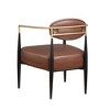 Modern Boucle Dining Chair with Thick Plush Upholstery Cushion and Metal Frame Armchair for Living Room-Morden Fort - 3 of 4