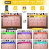 Dresser with 7 Drawers for Bedroom, Wooden Long Dresser with Led Lights and Charging Station, Modern Wide Chest of Drawers with Large Capacity - 4 of 4