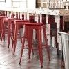 Flash Furniture Kai Commercial Grade 30" High Backless Metal Indoor-Outdoor Bar Height Stool with Poly Resin Wood Seat - 2 of 4