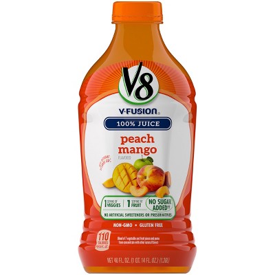 V8 V-Fusion Peach Mango Fruit & Vegetable Juice - 46 fl oz Bottle