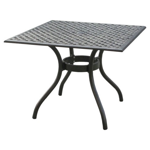 Cayman Square Cast Aluminum Table Black Sand Christopher