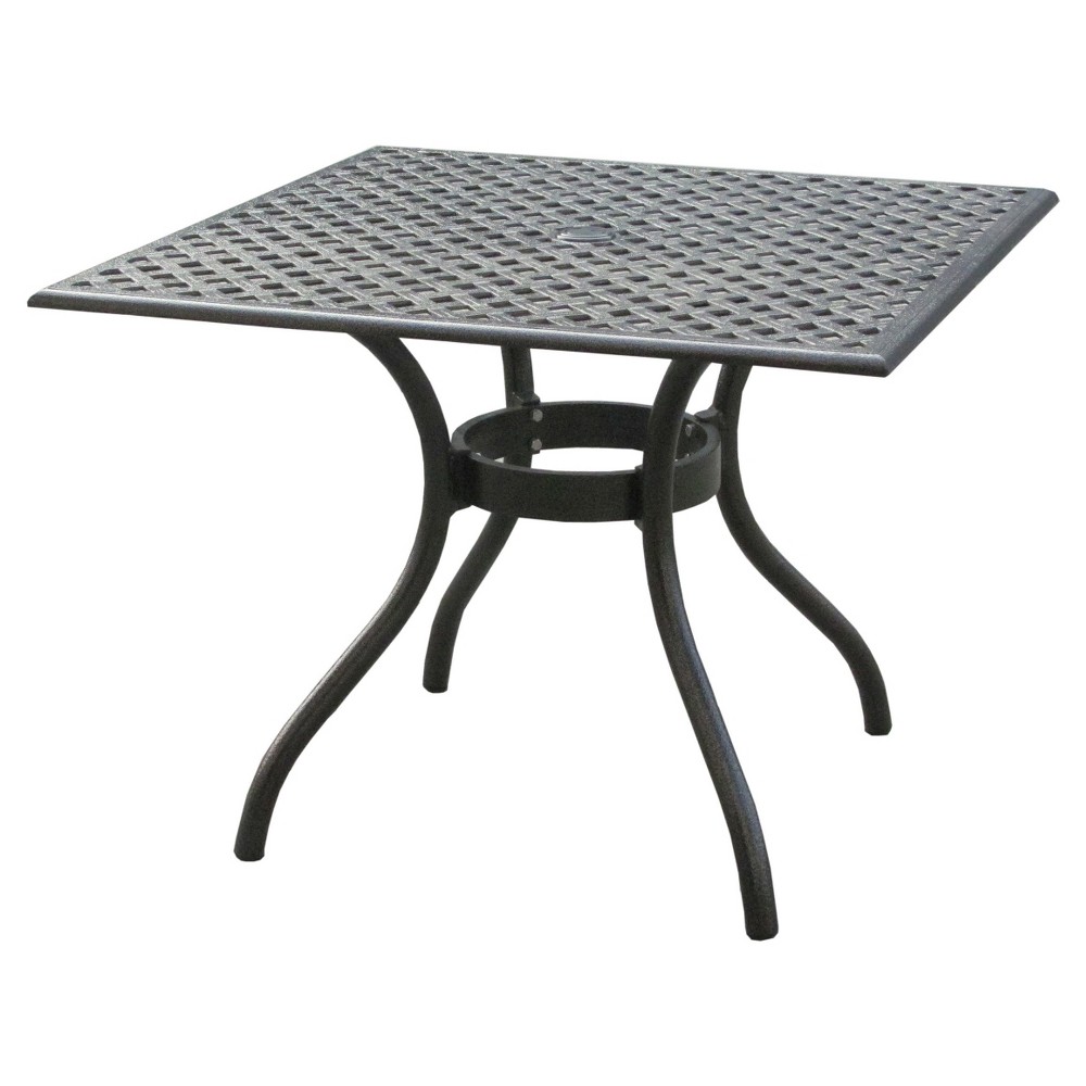 Photos - Garden Furniture Cayman Square Cast Aluminum Table - Black Sand - Christopher Knight Home