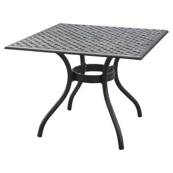 Cayman Square Cast Aluminum Table - Black Sand - Christopher Knight Home