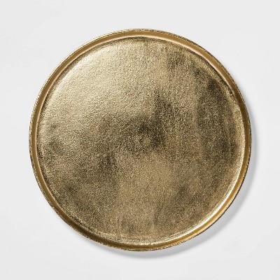 round gold tray