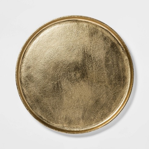 Large Gold Hammered Serving Tray