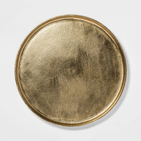 17.6 Round Aluminum Tray Gold - Threshold™