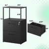 Mlezan 2-Drawer File Cabinet: Metal, Lockable Printer Stand for Home or Office. Fits Letter/Legal/F4/A4 Hanging Files, Compact and Functional. - 3 of 4