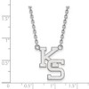 Black Bow Jewelry 10k White Gold Kansas State Wildcats NCAA Necklace 18 Inch - 2 of 4