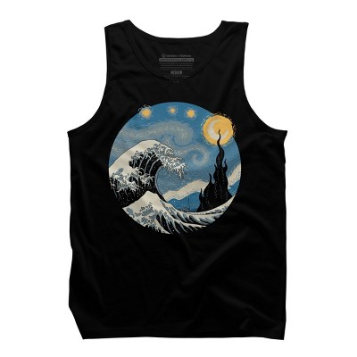Men's Design By Humans The Great Starry Wave By Vincenttrinidad Tank ...