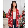 Coolmee Women's Open Front Long Sleeve Cardigan Sweaters Ugly Christmas Outerwear Coats Fall Fashion Clothes - 2 of 4