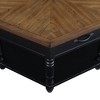 UPHA 36 Inch 2 Tier Retro Hexagon Living Room Solid Wood Coffee Table with Shelf & Drawer - 3 of 4
