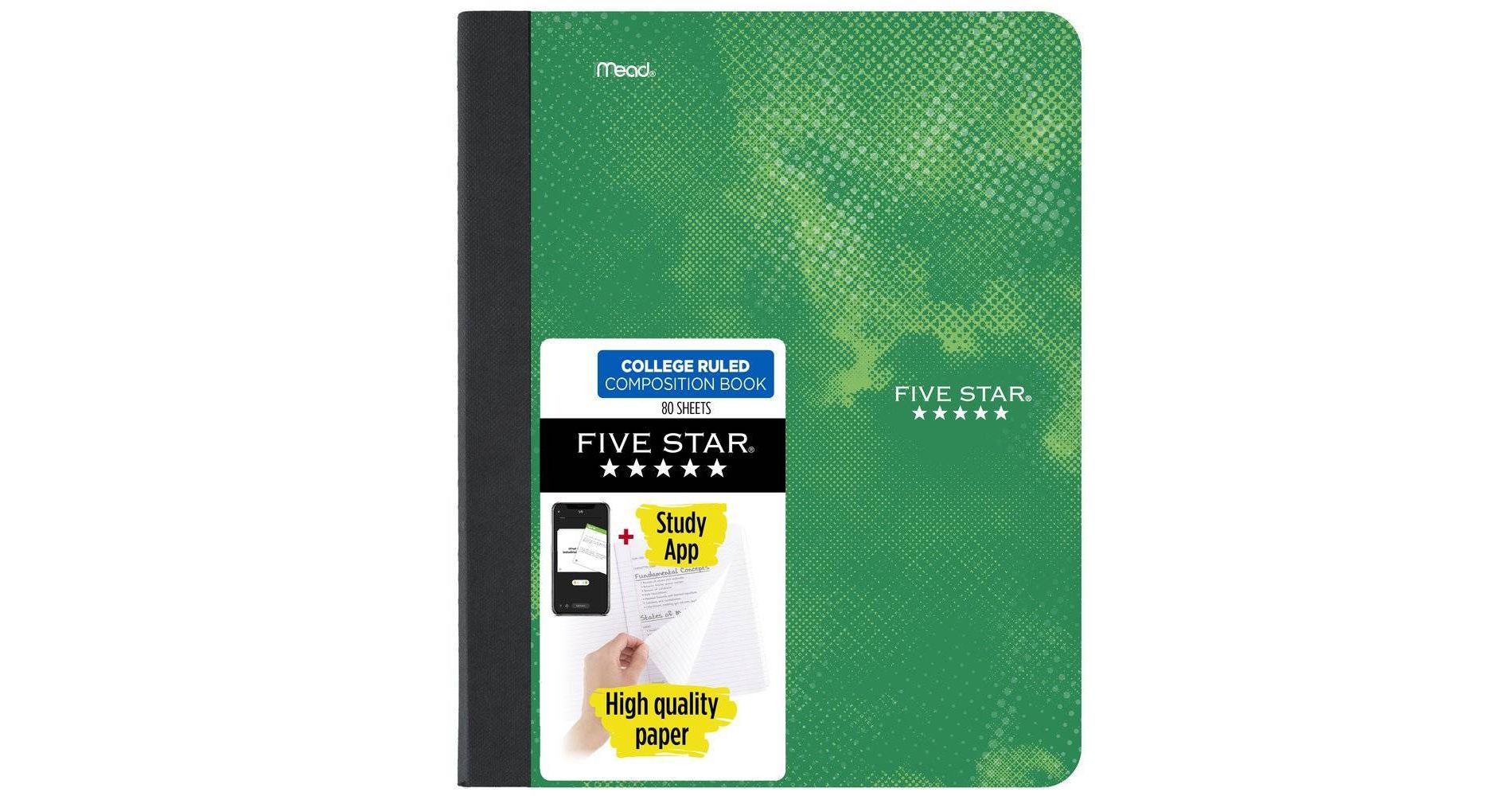 Five Star Active Comp Book 80ct Green