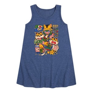 Girls' - Instant Message - Kpop Streetwear Girl Graphic Sleeveless Aline Dress - 1 of 4