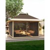 12x12 Pop Up Gazebo Instant Canopy Tent with Netting 4 Stanbags Outdoor Shelter for Lawn, Garden, Backyard, Deck (Khaki + Dark Khaki) - 4 of 4