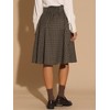 INSPIRE CHIC Women's Plaid Vintage High Waist Double Belted A-Line Midi Skirt - 3 of 4