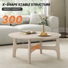39" Round White Wood Coffee Table - Minimalist Cross Frame Design Waterproof & Non-Slip Easy Assembly for Living Room Hallway - 2 of 4