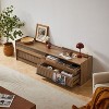 VYNXARIA Modern TV Stand,4 Drawer Design with Tempered Glass,Versatile for Any Decor Style,Walnut - 4 of 4