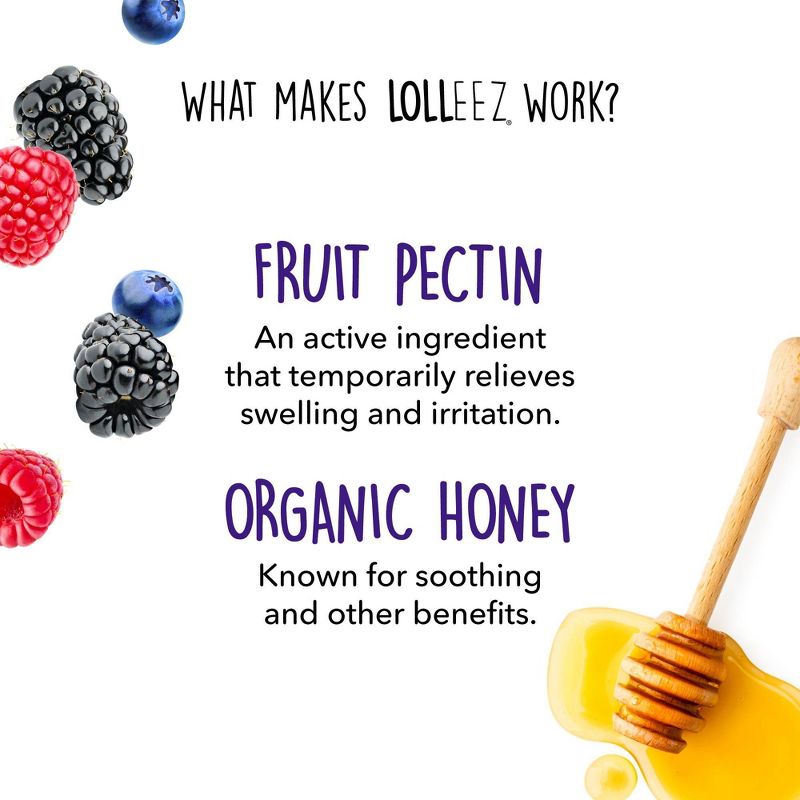 Lolleez Organic Throat Soothing for Kids&#39; Lollipop - Mixed Berry/Elderberry - 15ct, 6 of 9