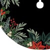 Christmas 24.0" Holly And Berries Tree Skirt Cotton Poinsettia Greenery Primitives By Kathy  -  Tree Skirts - image 2 of 2