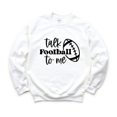 Simply Sage Market Talk Football To Me Ball Sweatshirt - M - White