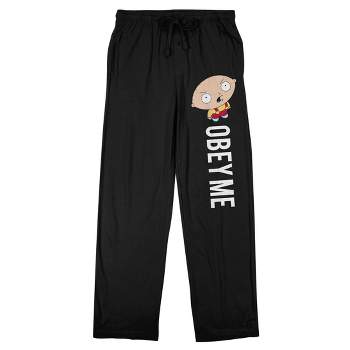 Family Guy Stewie Obey Me Men's Black Sleep Pajama Pants