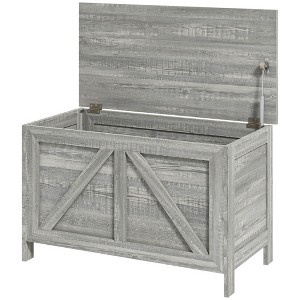 Storage Chest, Farmhouse Lift Top Box Organizer with Safety Hinge, for Bedroom, Entryway, Living Room - 1 of 4