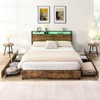 TOAOTBNBO Modern Bed with Storage Headboard, Twin Bed Frame with Charging Station, Comfortable Platform Bed with 4 Drawers, Gray Wash - 4 of 4