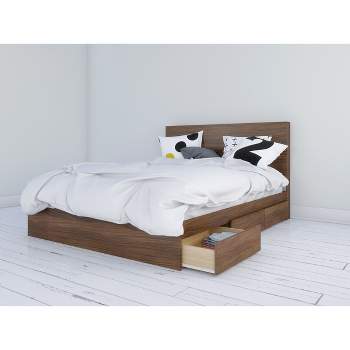 Mystic Storage Bed with Headboard Walnut - Nexera