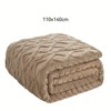 DOMETOUR Fuzzy Cable Knit Throw Blanket for Couch, 43.3 x55 Inches Cozy Blanket for Kids Women, Ultra Soft Lightweight Blanket for All Season - 4 of 4
