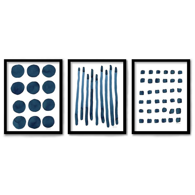 Americanflat Minimalist Abstract (Set Of 3) Triptych Wall Art Mid Century Minimalist By Dreamy Me - Set Of 3 Framed Prints, 1 of 6