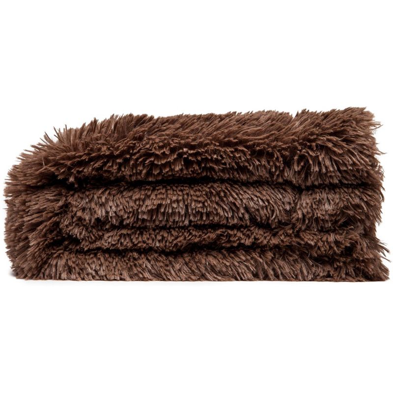 Chanasya Solid Faux Long Fur Fuzzy Throw Blanket, 5 of 9