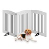 ROOMTEC Free Standing Dog Gate,4 Panel 32" Height Foldable Dog Fences Indoor, Pet Gate for Stairs,Doorways - 2 of 4