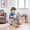 Mshliw Plush Elephant Rocking Horse Ride-On Toy for Toddlers with Sounds, Wooden Base, Safety Belt, Footrests, Ages 18–36 Months, Halloween gift - 2 of 4