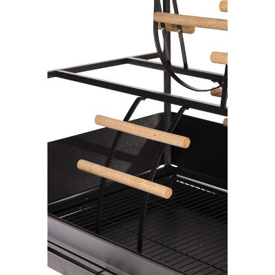 Black Hammertone Metal Parrot Playstand with Perches and Ladders