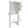 Storage Cabinet Over Toilet With 1 Open Shelf, White - ModernLuxe - 3 of 4
