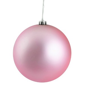 Northlight 8" Shatterproof Matte Christmas Ball Ornament - Pink - 1 of 3