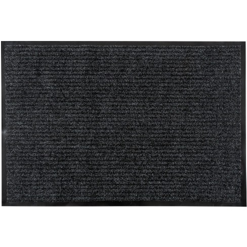 Oversized Ribbed Indoor/Outdoor Door Mat (24 x 36)-Perfect for Mud-Rooms,  High Traffic Areas, Garages, Doorways, and Everyday Home Use(Dark Gray)